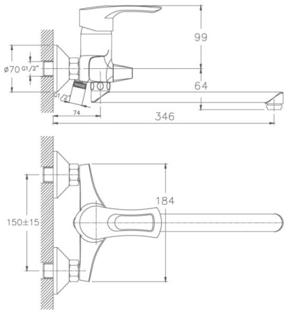 Смеситель для ванны Haiba HB2266